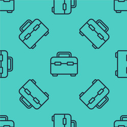 Black line toolbox icon isolated seamless pattern vector