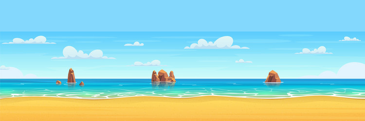 cartoon summer beach vector