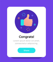 congratulations pop up banner website user vector image