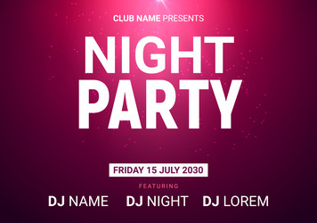 Dance music night poster background club vector