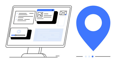 digital interface on desktop screen vector image
