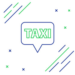 line map pointer with taxi icon isolated on white vector image