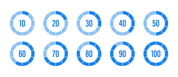 Progress load set loader blue loading vector