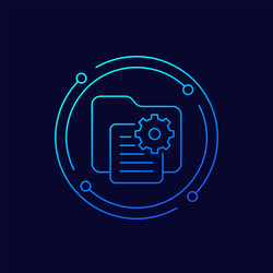 project icon document and file folder linear art vector image