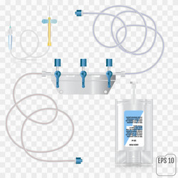 system for intravenous infusion with a reducer vector image