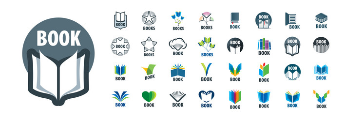 A set of logos books on white vector