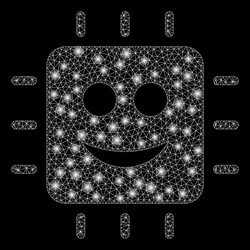 flare mesh wire frame happy cpu with spots vector image