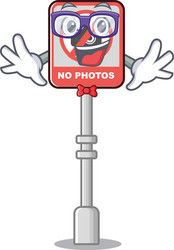 geek no camera with character shape vector image