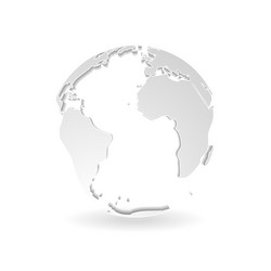 grey 3d outline globe design vector image