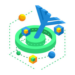 isometric brain development concept creating neur vector image
