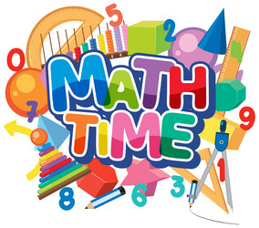 math time text banner with element vector image