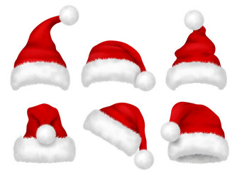 Red Santa Hat - Christmas Fur Vector Image