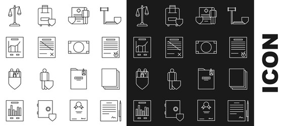 set line contract with pen clean paper confirmed vector image