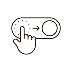 unlock switch slide button line icon toggle vector image