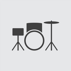 Drum outline cartoon icon symbol design isolated Vector Image
