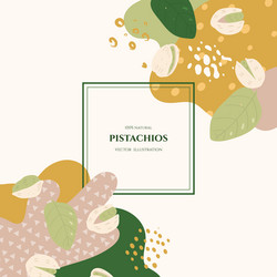 frame with pistachios and abstract elements vector image