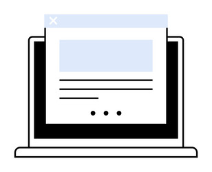 laptop screen with open web browser window vector image