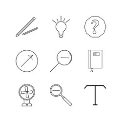 office linear icon set simple outline icons vector image