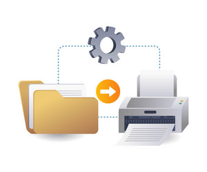 printing process data folder technology vector image