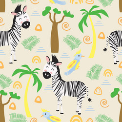 Seamless pattern with zebra in scandinavian vector