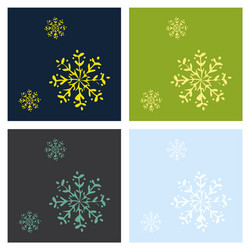 set of snowflake icon sign design red background vector image