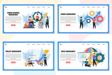 set of web page design templates for management vector image