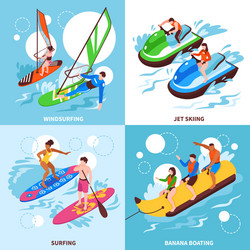 Water sport 2x2 design concept vector