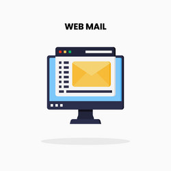 web mail with monitor flat icon vector image