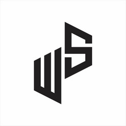 ws initial letters logo monogram with up to down vector image