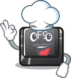 chef f9 button installed on cartoon keyboard vector image