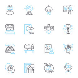 data development linear icons set analytics vector image