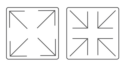 full screen icon interface menu cursor bitton vector image