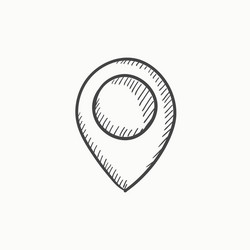 map pointer sketch icon vector