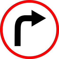 Turn right sign on white background vector