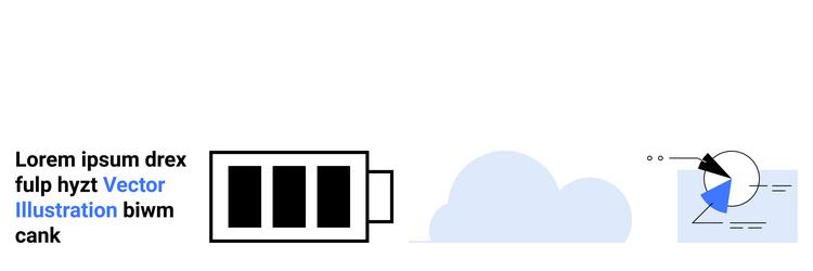 battery icon cloud shape and data visualization vector image