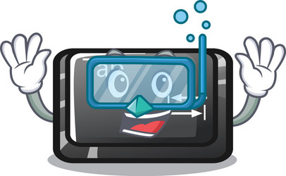 diving button tab in shape cartoon vector image