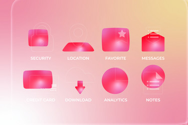 gradient glassmorphism elements vector image