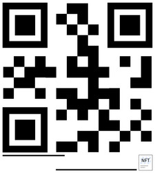 qr code design featuring nft tag for digital vector image