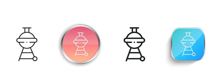 bbq grill icon thin linear regular and button vector image