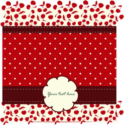 card with cherries and nice pattern Vector Image
