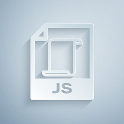 paper cut js file document download button vector image