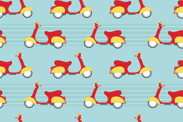 retro scooter seamless pattern Vector Image