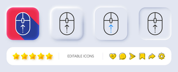 swipe up mouse line icon scrolling arrow sign vector image