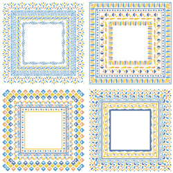 collection of pattern frames with brushes vector image