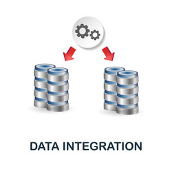 Data integration icon 3d from science vector