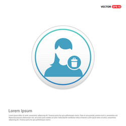 delete user icon - white circle button vector image