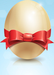 Elegant Red Bow Easter Egg Vector Image
