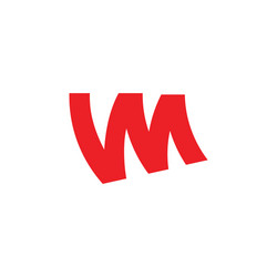 letter wm simple linked geometric line logo vector image