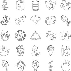 nature and eco line pack vector image
