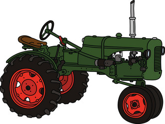 Old green tractor vector